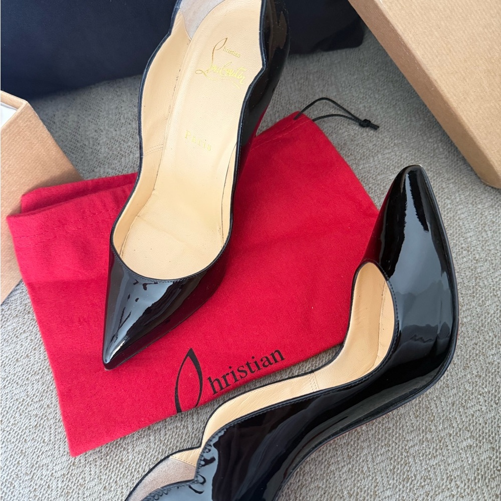 Christian Louboutin Glossy Black Stilettos - Picture 6 of 6